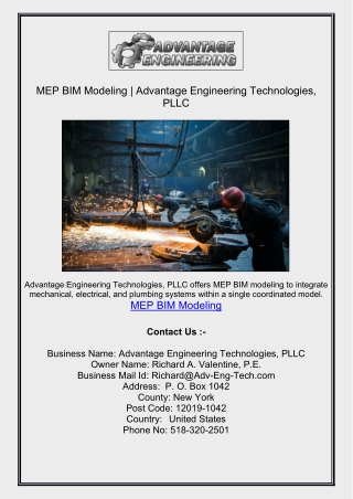 MEP BIM Modeling | Advantage Engineering Technologies, PLLC