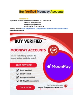 Where to Buy Verified Moonpay  Accounts for Quick Setup ...