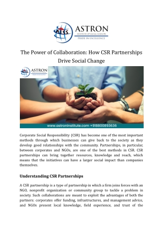 The Power of Collaboration_ How CSR Partnerships Drive Social Change
