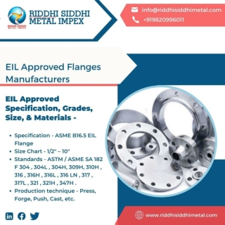 EIL Approved Flanges  IBR Approved Flanges  Thermowell Flange  Forged Fittings - Riddhi Siddhi Metal Impex