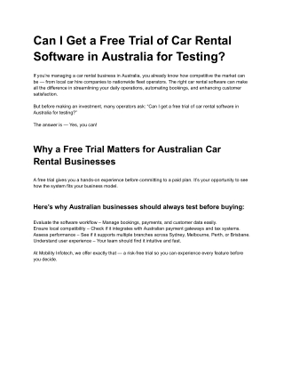 Can I Get a Free Trial of Car Rental Software in Australia for Testing_