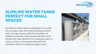 Slimline Water Tanks Perfect for Small Spaces