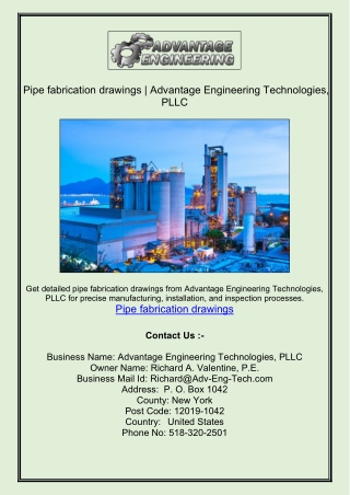 Pipe fabrication drawings | Advantage Engineering Technologies, PLLC