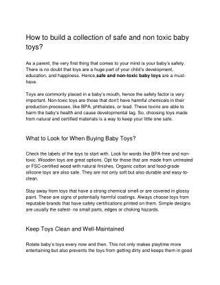 beba pdf How to build a collection of safe and non toxic baby toys