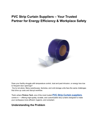 Flintron Tech - PVC Strip Curtain Suppliers