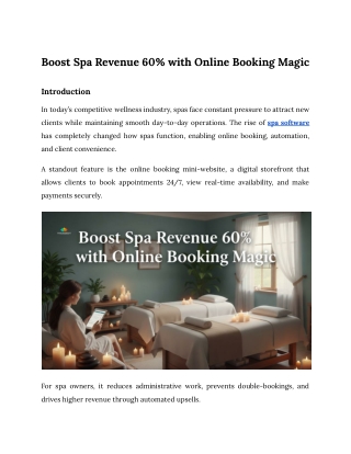 Boost Spa Revenue 60% with Online Booking Magic