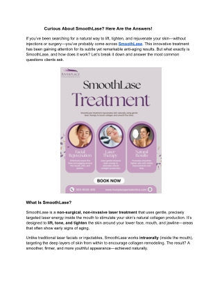 Curious About SmoothLase_ Here Are the Answers!