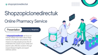 Shopzopiclonedirectuk Online Pharmacy Service