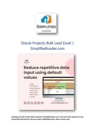 Oracle Projects Bulk Load Excel | Simplifiedloader.com