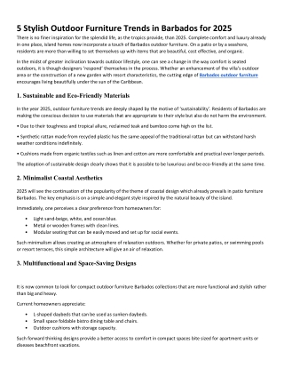 5 Stylish Outdoor Furniture Trends in Barbados for 2025.Doc