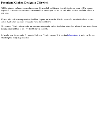 Modern Kitchens Chiswick