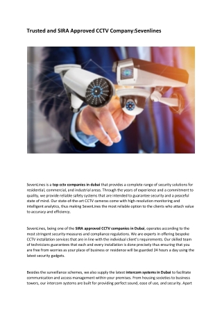 top cctv companies in dubai