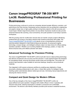 Canon imagePROGRAF TM-350 MFP Lm36