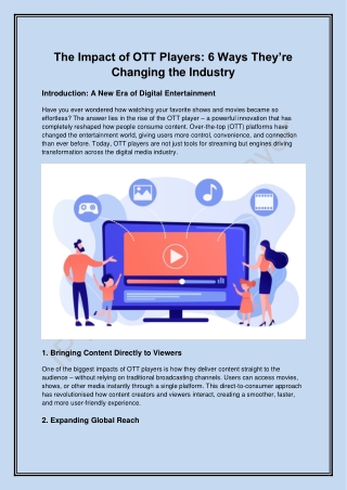 The Impact of OTT Players: 6 Ways They’re Changing the Industry