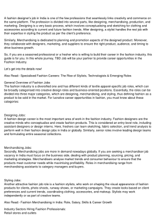 Fashion Designer vs Merchandiser: Textile Roles Explained Simply: TBD Jobs