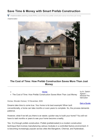 Save Time & Money with Smart Prefab Construction