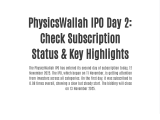 PhysicsWallah IPO Day 2: Check Subscription Status & Key Highlights