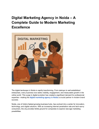 Digital Marketing Agency in Noida – A Complete Guide to Modern Marketing Excellence
