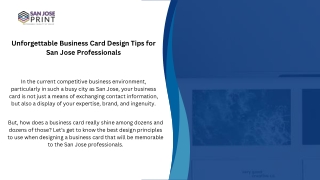 Unforgettable Business Card Design Tips for San Jose Professionals