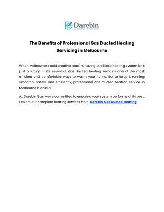 Improve Comfort with Expert Gas Ducted Heating Service