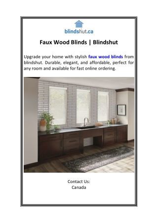 Faux Wood Blinds  Blindshut