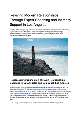Reviving Modern Relationships Through Expert Coaching and Intimacy Support in Los Angeles