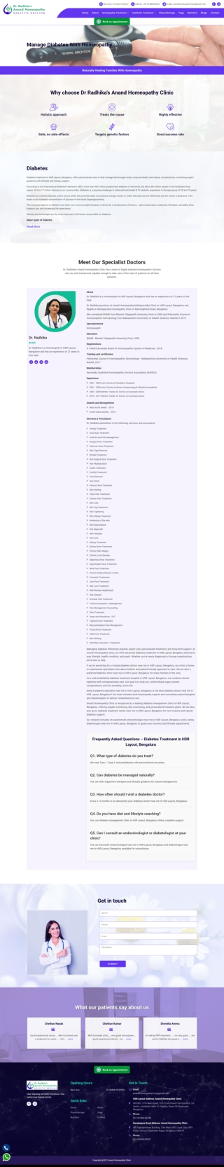 Manage Diabetes With Homeopathy in HSR Layout - Anand Homeopathy Clinic