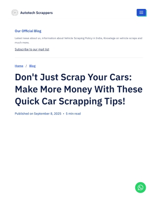 Don't Just Scrap Your Cars: Make More Money With These Quick Car Scrapping Tips!