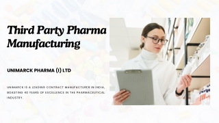 Best Third Party Pharma Manufacturing Company