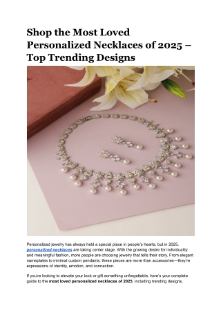 Shop the Most Loved Personalized Necklaces of 2025 – Top Trending Designs