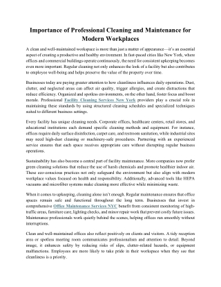Importance of Professional Cleaning and Maintenance for Modern Workplaces-compressed