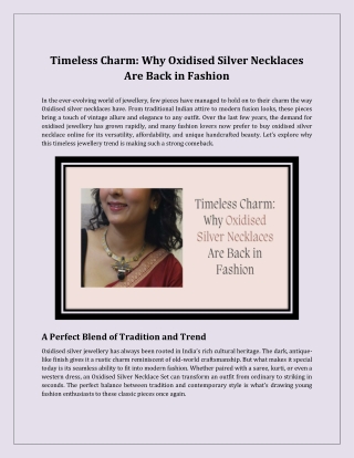 Timeless Charm_ Why Oxidised Silver Necklaces Are Back in Fashion