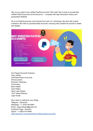Top Sites To Buy verified paypal Accounts in 2026 (pdf)