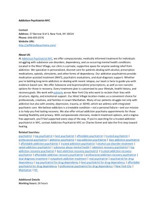 Addictiоn Psychiatrіst NΥC