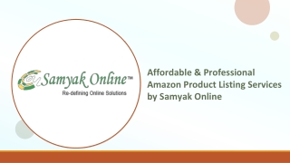 Affordable & Professional Amazon Product Listing Services by Samyak Online