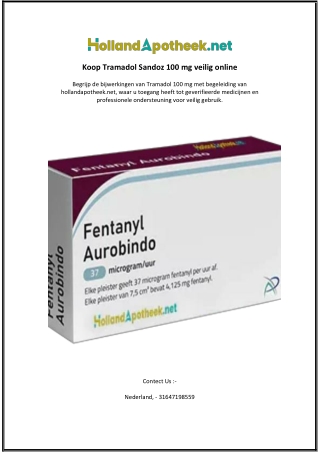 Koop Tramadol Sandoz 100 mg veilig online