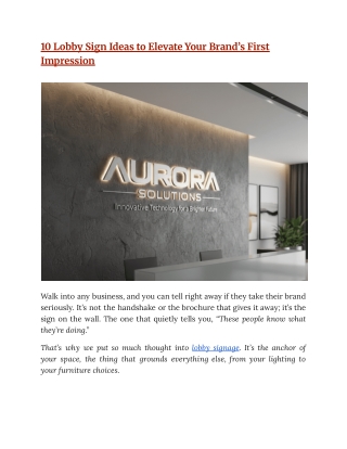 10 Lobby Sign Ideas to Elevate Your Brand’s First Impression