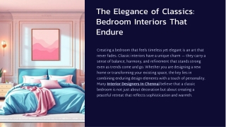 The Elegance of Classics Bedroom Interiors That Endure
