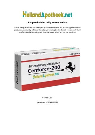 Koop retinoïden veilig en snel online