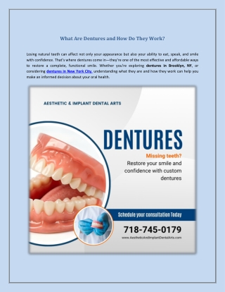 What Are Dentures and How Do They Work