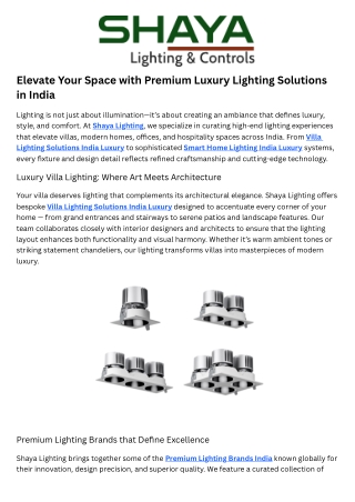 Premium Lighting Brands India