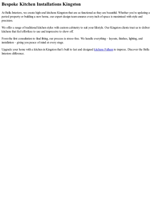 Modern Kitchens Kingston