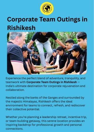 Corporate Team Outings in Rishikesh