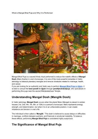 What is Mangal Bhat Puja and Why It Is Performed