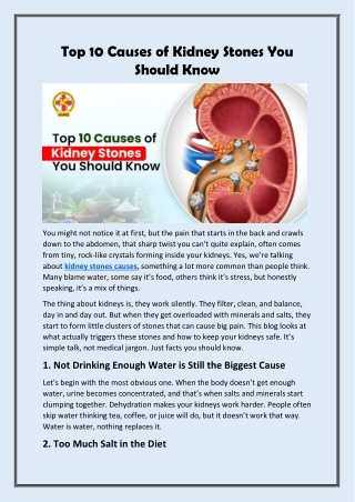 Top 10 Causes of Kidney Stones You Should Know