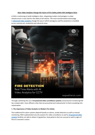 Does Video Analytics Change the Future of Fire Safety within KSA Intelligent Cities