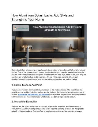 How Aluminium Splashbacks Add Style and Strength to Your Home