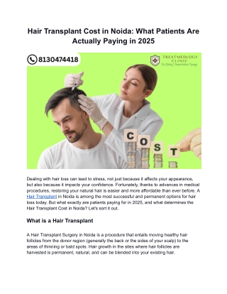 Hair Transplant Cost in Noida_ What Patients Are Actually Paying in 2025