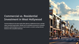 Commercial Vs. Residential – Which Investment Best for Shines Brighter in WestHo