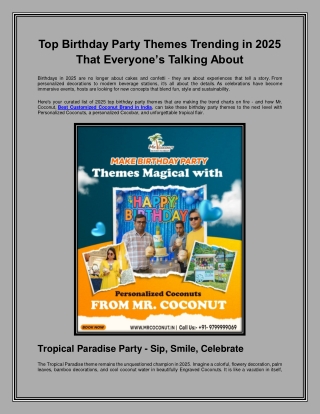 Top Birthday Party Themes Trending in 2025 That Everyone’s Talking About